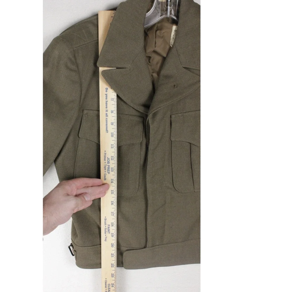 Vintage 1946 US Army Wool Field Jacket 36R WWII Post War Quartermaster Coat